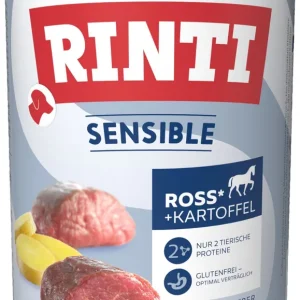 Sparpaket 6 x 800 g Rinti Sensible Ross mit Hühnerleber & Kartoffel Hunde Nassfutter Expressversand